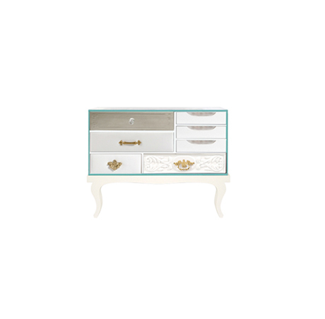 BOCA DO LOBO * Mondrian White small BEDSIDE TABLE 66 cm * in stock *