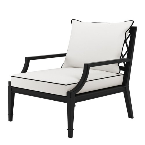 EICHHOLTZ Chair Bella Vista * Matte black finish | sunbrella canvas