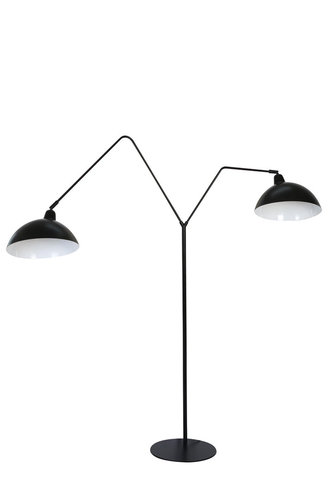 Light & Living 1850112 - vtwohnen doppelte Stehlampe ORION h140 cm schwarz Metall