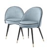 EICHHOLTZ Dining Chair Cooper set of 2 * Savona blue velvet | black & brass legs