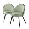 EICHHOLTZ Dining Chair Cooper set of 2 * Savona pistache green velvet | black & brass legs