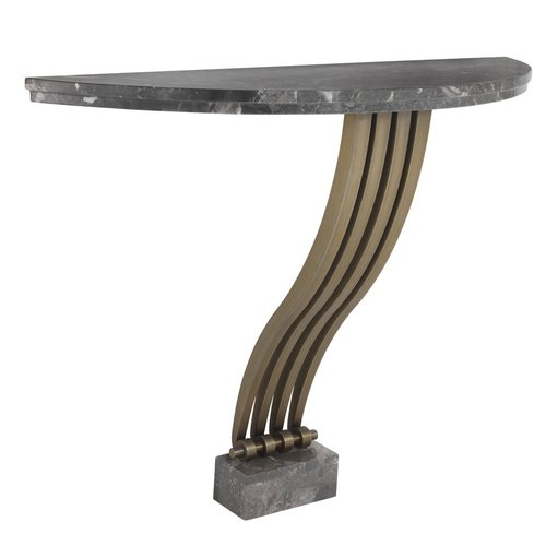 EICHHOLTZ Console Table Renaissance * Brushed brass finish | grey marble