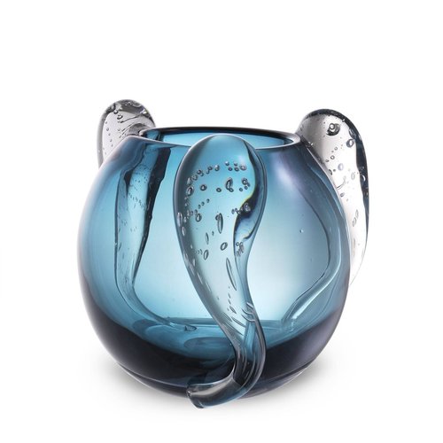 EICHHOLTZ Vase Sianluca S * Hand blown glass | blue colour
