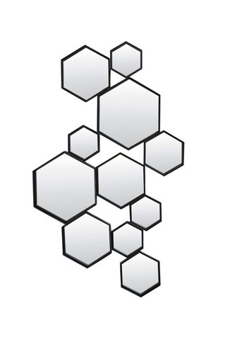 Light & Living 7313912 - Spiegel 98x3,5x57,5 cm CINCI Hexagon matt schwarz