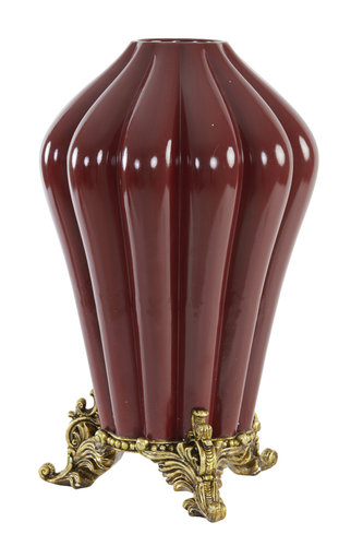 Light & Living 5824717 - Vase Deko Ø34x54 cm SAYANG burgund-antik bronze